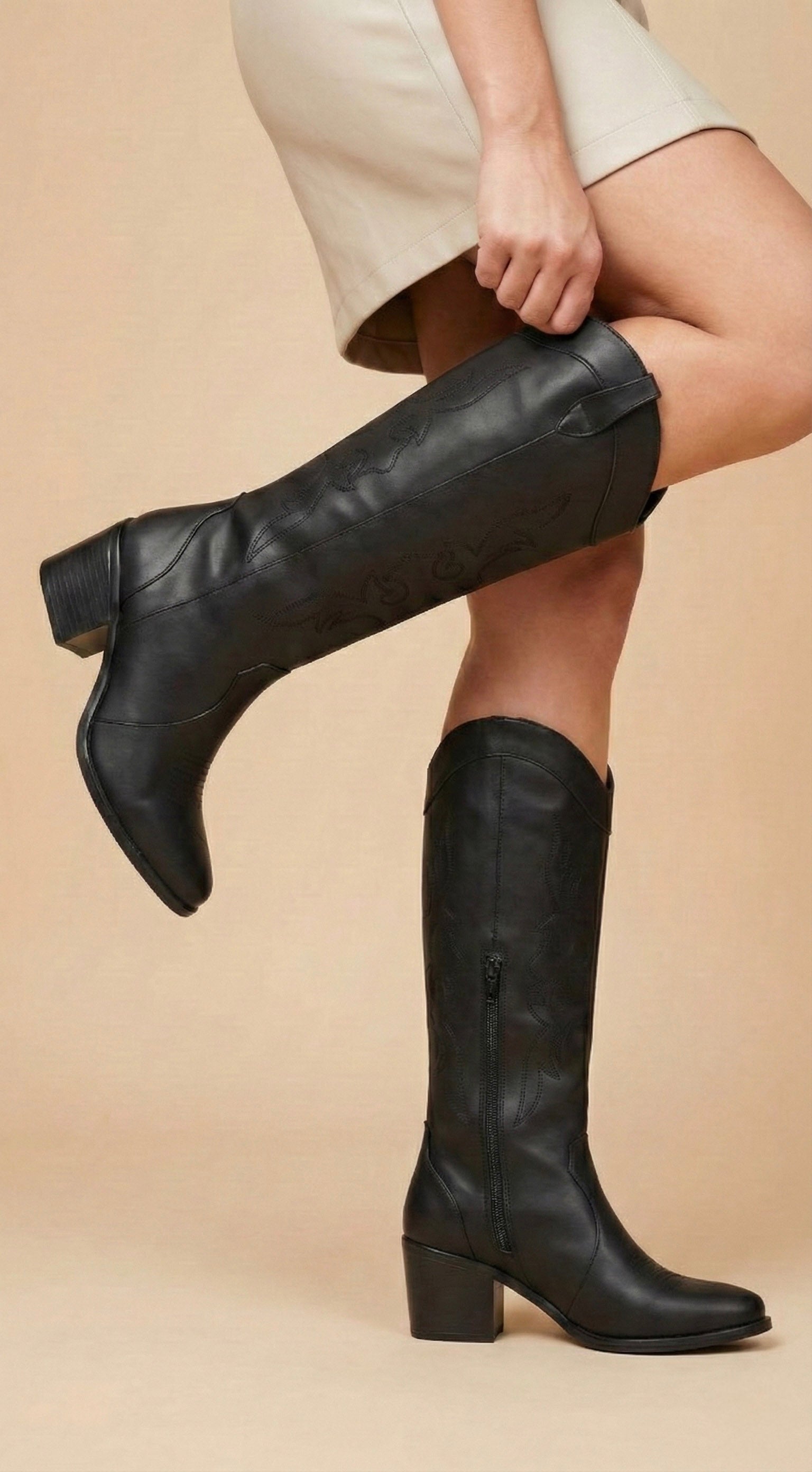 Botas Vaqueras Altas Bordado Artesanal Modelo Cow Alto