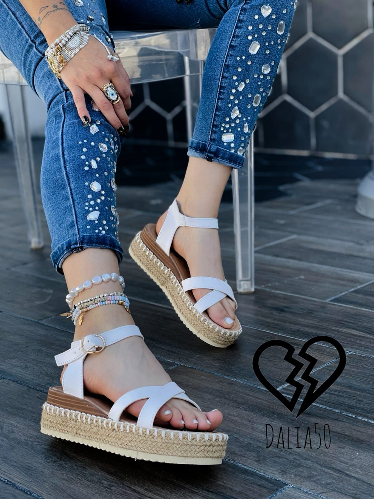 Plataformas Sandalias Alpargatas Yute Natural Modelo Dalia